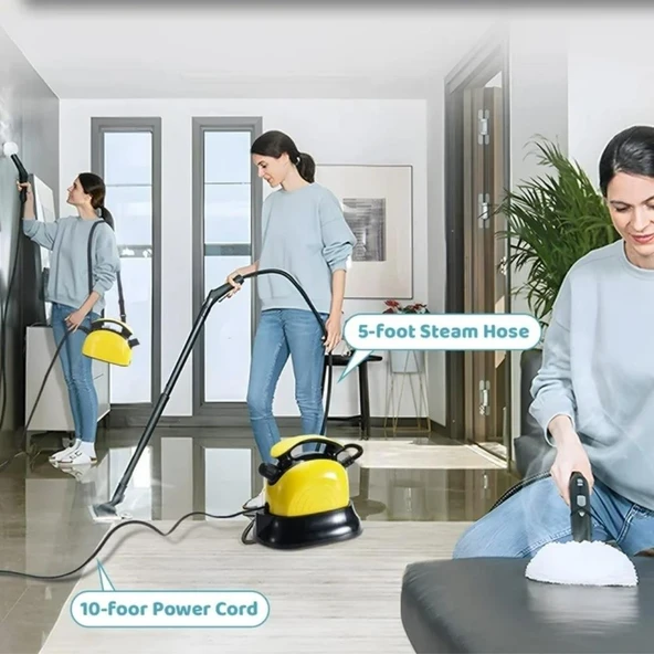 2000W Güçlü Buharlı Temizleyici 2L Tanklı, Yüksek Isı ile Dezenfekte ve Temizlik - Resim 5