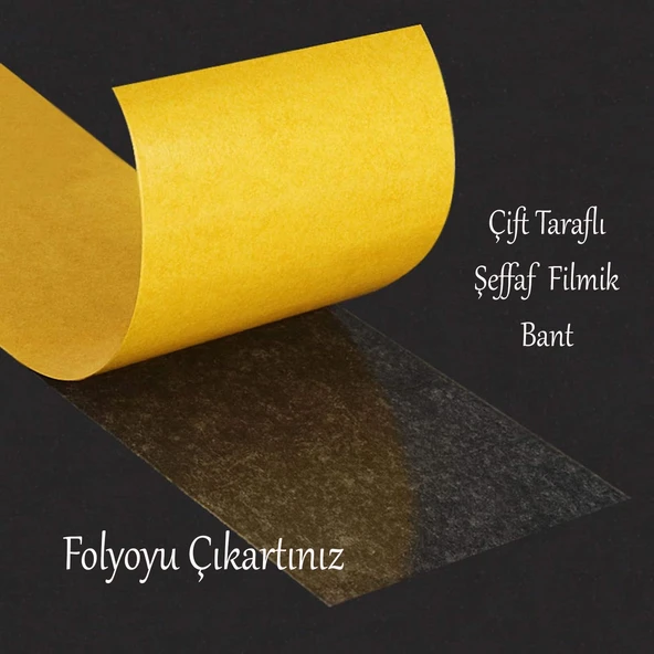 Şeffaf Çift Taraflı Filmik Film Bant Şerit Montaj Bandı 48 mm x 25 Metre Çok Amaçlı Güçlü 1 Adet - 5