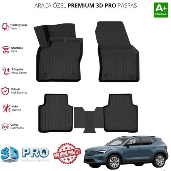 EX40 PLUG İN ARACA ÖZEL 3D PASPAS 2024 2025 2026 2027 ürün görseli 1