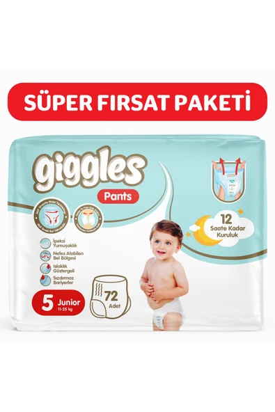 Pants Külotlu Bebek Bezi 5 Numara Junior 72 Adet