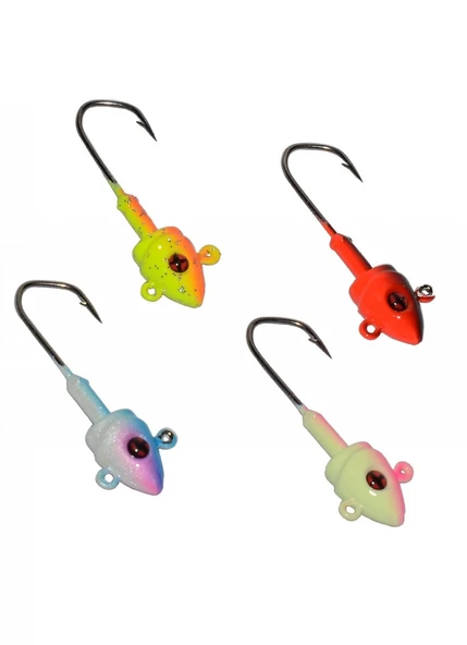 Captain6412 Jig Head Rigato Body 4'lü Mix Set Çift Yönlü Jig Head 7 gr Silikon Yem İğnesi - 2