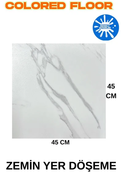 Renkli Duvarlar 1(m²) 45cm x 45cm 5 Adet Yapışkanlı Parke Floor Pvc Panel  Yer Kaplama Paneli Arkası Kauçuklu 15p - Resim 2