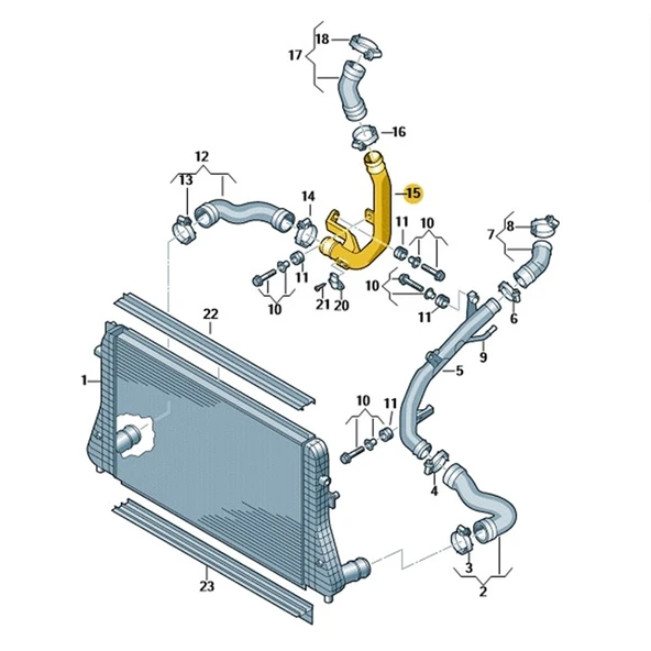 VW Passat B6 2008-2011 1.6TDi CAY Turbo Plastik Borusu 1K0145770AE - 3