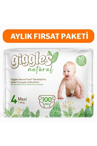 Natural 4 Numara Maxi Pamuklu Bebek Bezi 100 Adet