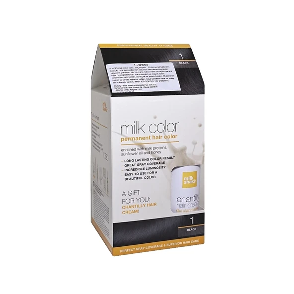 Milk Shake 1 Siyah Saç Boyası + Saç Kremi 50 ml Set