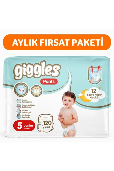 Pants Külotlu Bebek Bezi 5 Numara Junior 120 Adet