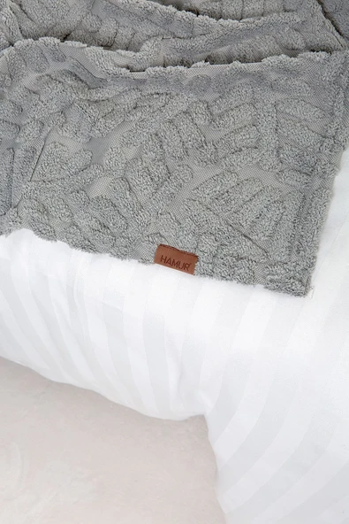 Jakarlı Yatak Runner Set Forest Gri - Resim 3