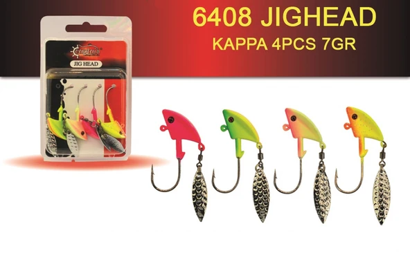 Captain Jig Head Kappa 4'lü Mix Set Kaşıklı Jig Head 6408 7 gr  - 4 Adet 7 Gram Jig Silikon Yem Iğnesi Zoka Jig İğnesi
