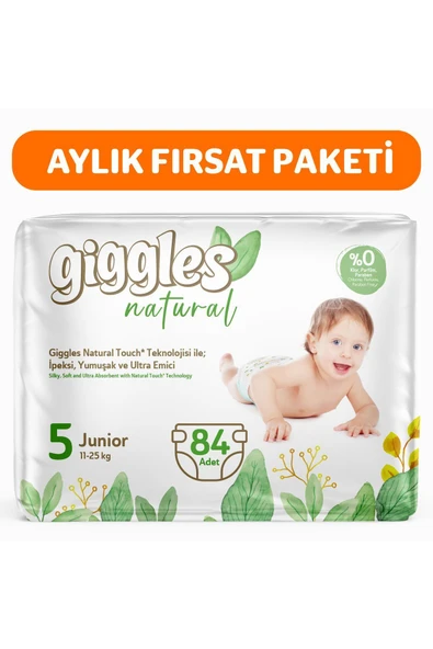 Natural 5 Numara Juniour Pamuklu Bebek bezi 84 Adet