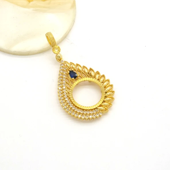 Çeyrek Altın Çerçeveli Kolye Ucu Altın Kaplama TGR-701 - 3