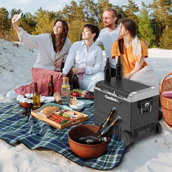 Coolist CLK65W 12/24Volt 220Volt 65 Litre Çift Bölmeli Tekerlekli Outdoor Kompresörlü Oto Buzdolabı/Dondurucu - Resim 10