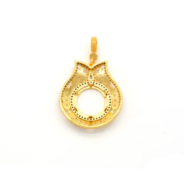 Çeyrek Altın Çerçeveli Kolye Ucu Altın Kaplama TGR-703 - 2