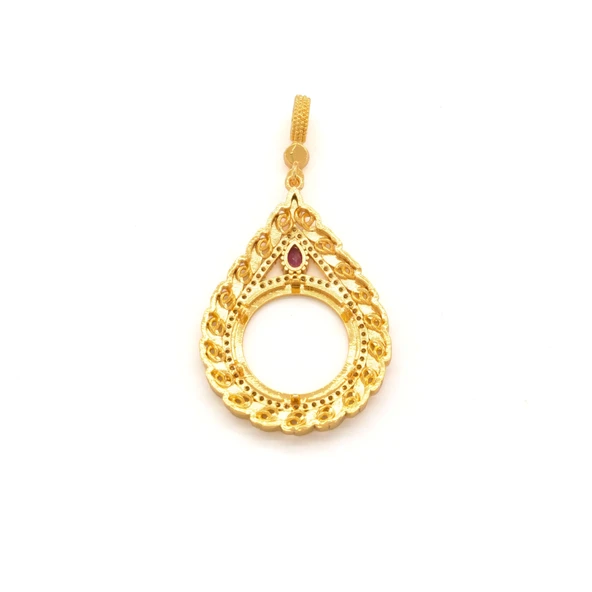 Çeyrek Altın Çerçeveli Kolye Ucu Altın Kaplama TGR-642 - 2