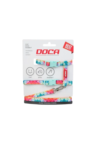 DOCA  Premium Rainbow Kedi Köpek ve Tavşan Göğüs Tasması