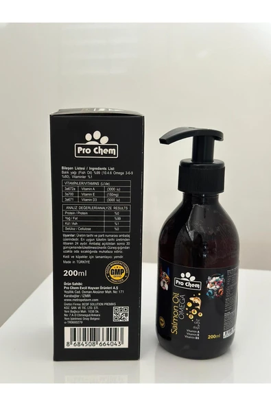 Pro Chem  Kediler Ve Köpekler Için Salmon Oil (OMEGA 3-6-9 VE A-E-D3 VİTAMİNLERİ) - Balık Yağı - 2