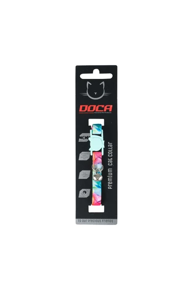 DOCA  Premium Safety Click Kedi Boyun Tasması Rainbow