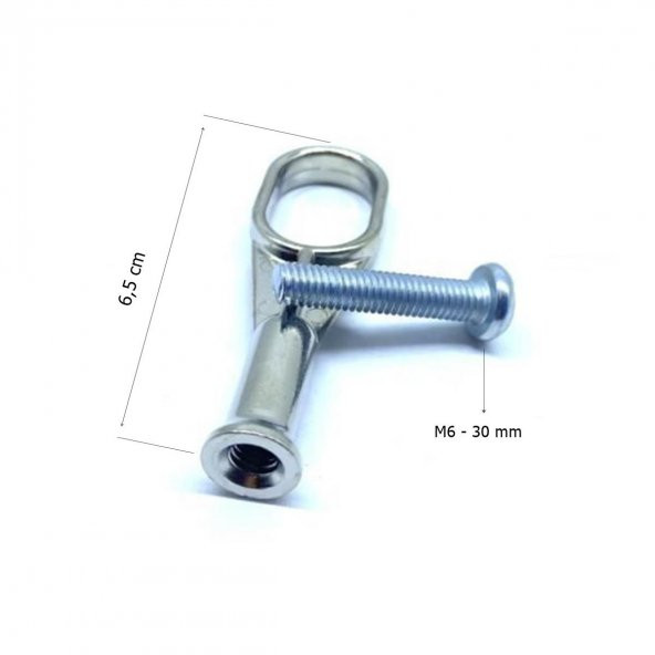 Vidalı Oval Askı Borusu Flanşı Nikel 4 Adet - 2