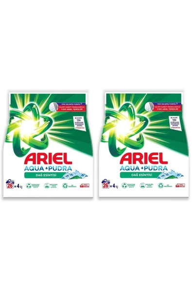 Ariel Dağ Esintisi 4 Kg Aquapudra Toz Çamaşır Deterjanı X 2 Adet - 2