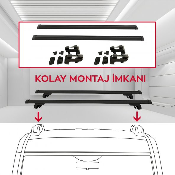 Toyota Corolla E120 Kombi 2002 - 2007 SW Siyah Ara Atkı AA049D6 - 2