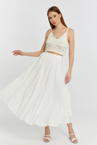 Ekru Krinkıl Vual Etek