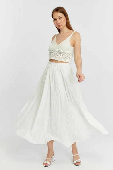 Ekru Krinkıl Vual Etek - 8