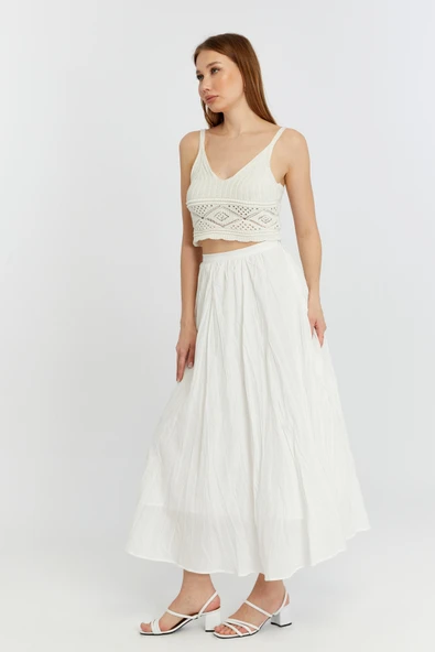 Ekru Krinkıl Vual Etek - 9