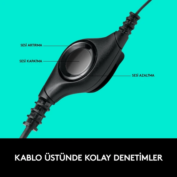Logitech H390 USB Gürültü Önleyici Mikrofonlu Kulaklık - Siyah - 4