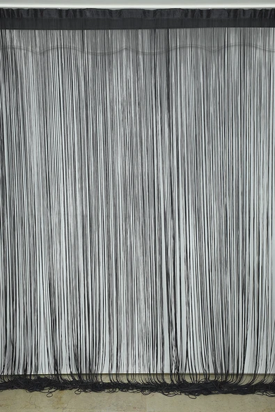 DÜZ İP  MODEL 100 Cm EN 280 Cm BOY KOYU ANTRASİT RENK HAZIR İP PERDE ürün görseli