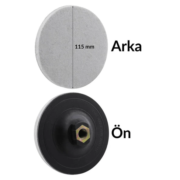 Araç Oto Pasta Polisaj Keçesi Metal Mermer Parlatma Cila Keçesi M14 115 mm 1 Adet - 3