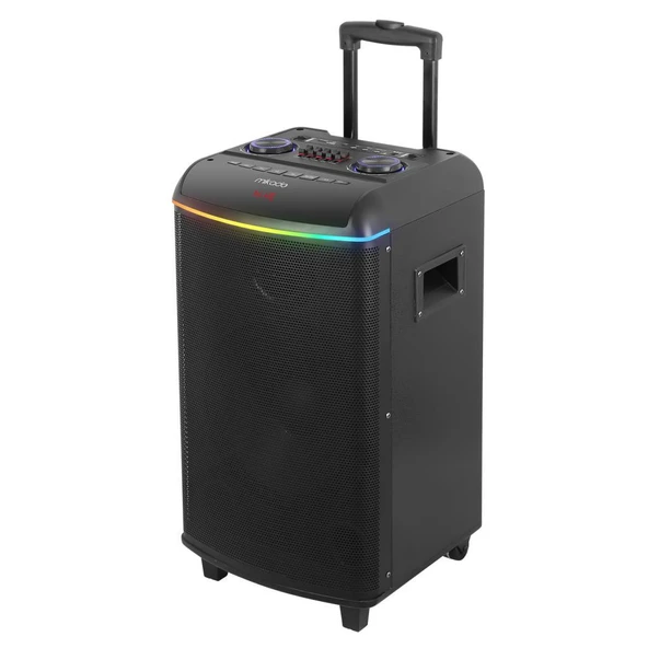 Mikado MD-90BT Bykalite Boomer 80W 2 Adet UHF Mikrofonlu USB+TF+AUX+ Bluetooth Destekli Siyah Profesyonel Ses Sistemi