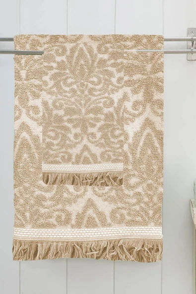 Mira Home Saçaklı Lüks Banyo Havlu Takımı %100 Pamuk Lalezar - 6