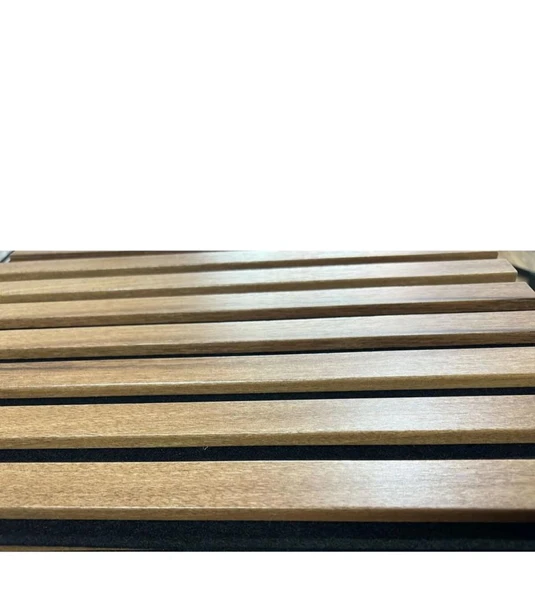 Renkli Duvarlar 1m² (50cmx50cm 4 Adet)Kahverengi Akustik Duvar Paneli 3mm Keçe Ve 8mm Mdflam Duvar Çıtası Lambiri - 4