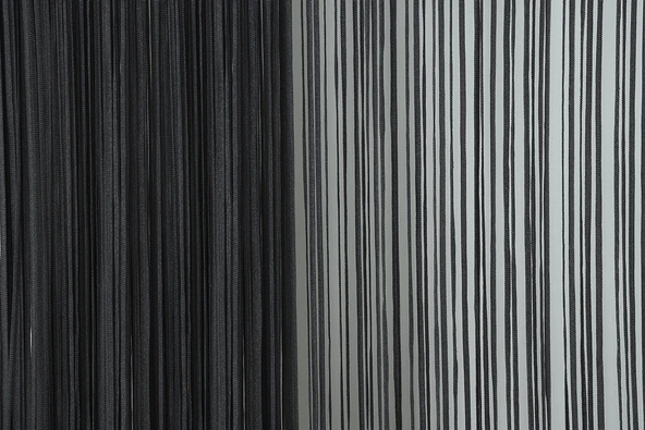 DÜZ İP  MODEL 100 Cm EN 280 Cm BOY KOYU ANTRASİT RENK HAZIR İP PERDE - Resim 2