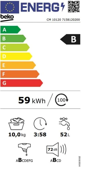 Beko CM 10120 A 10 kg 1200 Devir Çamaşır Makinesi - 2