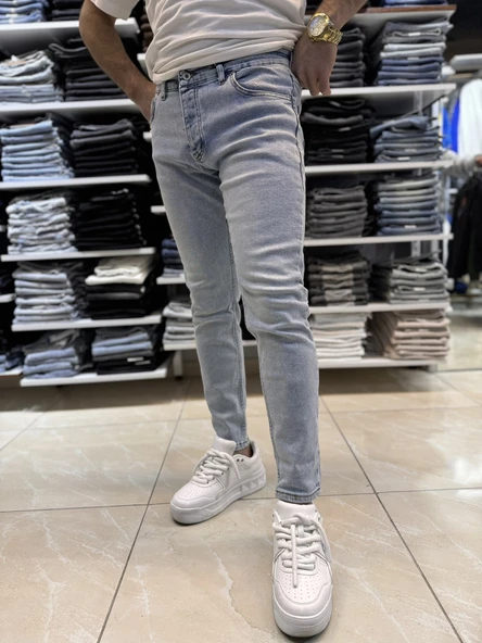 Açık Mavi Yıkamalı Skinny Fit Jean 623CslKe