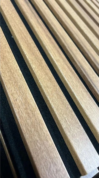 Renkli Duvarlar 1m² (50cmx50cm 4 Adet)Kahverengi Akustik Duvar Paneli 3mm Keçe Ve 8mm Mdflam Duvar Çıtası Lambiri - 6