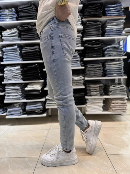 Açık Mavi Yıkamalı Skinny Fit Jean 623CslKe - 4