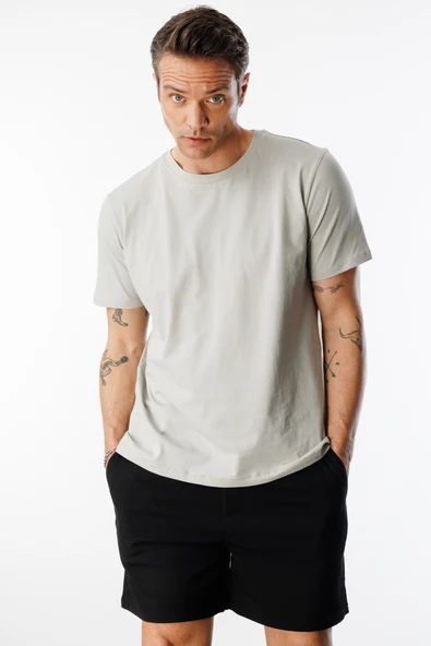 Erkek T-shirt %100 Pamuk Regular Fit Standart Kesim Bisiklet Yaka Basic Tişört BASIC-T-SHIRT1 - 7