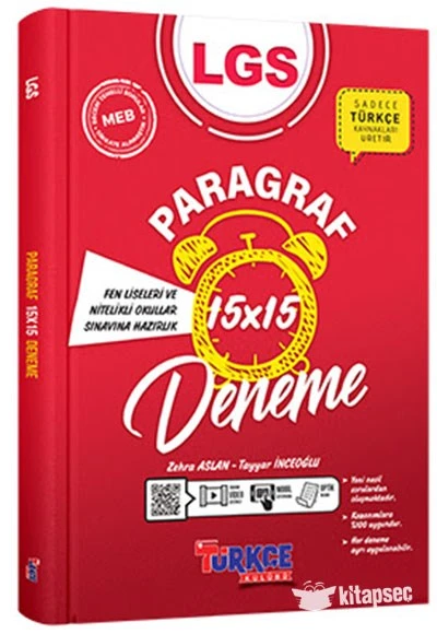 8.Sınıf LGS Paragraf 15x15 Deneme Türkçe Kulübü