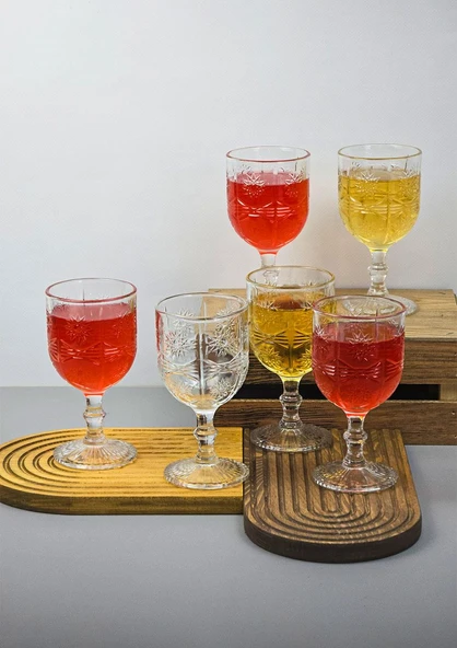 Cairo Cam Bardak Seti - 6lı Cam Kadeh Takımı - 250 ML