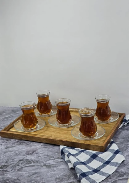 Akasya Tepsi - Dikdörtgen Çay Tepsisi - 41x29 CM