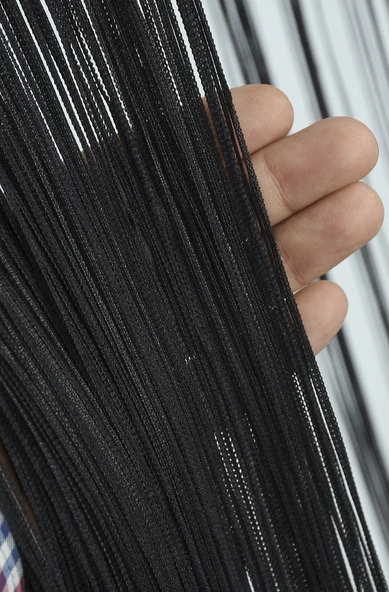 İP PERDE İNCE ZİNCİR  100 Cm EN 280 Cm BOY ANTRASİT RENK HAZIR İP PERDE - Resim 2