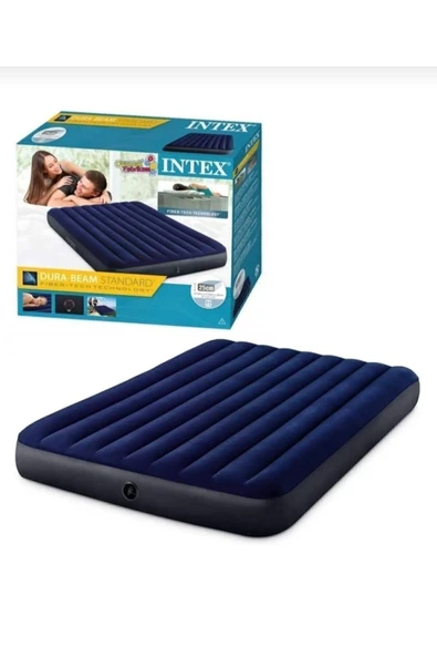 Intex 64765 Çift Kişilik Şişme Yatak Fiber-Tech Klasik Yatak  137X191X25 cm