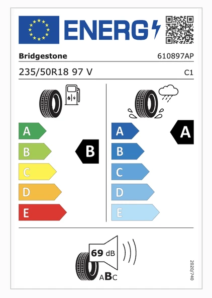 Bridgestone 235/50R18 97V Turanza 6 B-A-69 Yaz Suv Lastiği (Üretim Yılı:2025) - 2