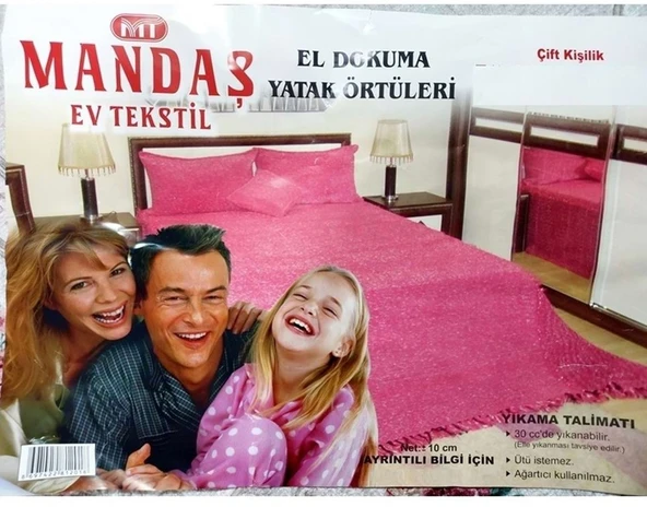 Tavşan Tüyü Peluş El Dokuma Yumuşak Dokulu Çift Kişilik Yatak Örtüsü (280x260)kremit - 5