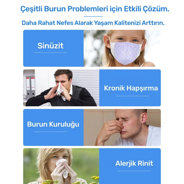 NPO Nicefeel NJ159 Profesyonel Sinüs Temizleme Şarjlı Taşınabilir Nazal Bakım Burun Duşu - 8