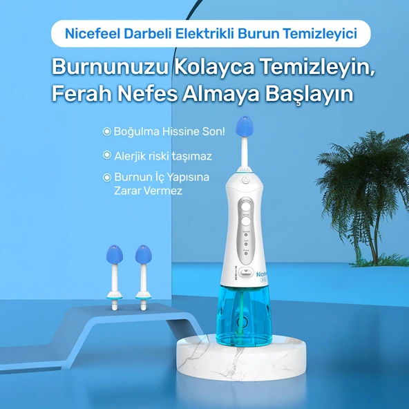 NPO Nicefeel NJ159 Profesyonel Sinüs Temizleme Şarjlı Taşınabilir Nazal Bakım Burun Duşu - 7