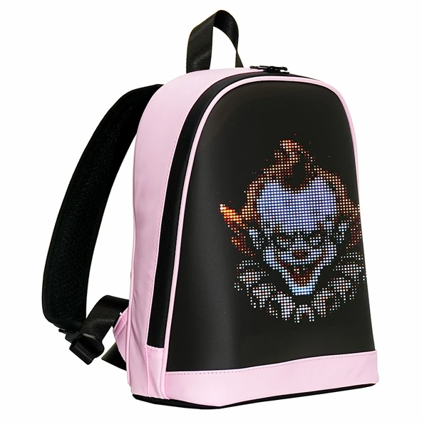 MİNİ SMART BAG Pembe Led Ekranlı Sırt Çantası, Motorcu Çantası - 3