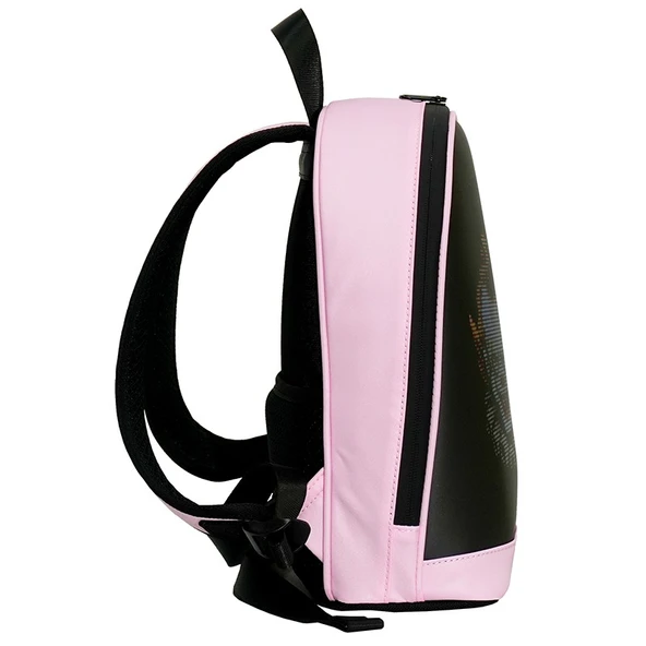 MİNİ SMART BAG Pembe Led Ekranlı Sırt Çantası, Motorcu Çantası - 4
