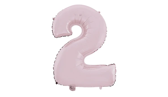 2 Rakam Mat Pembe Folyo Balon 26 inç 66 cm